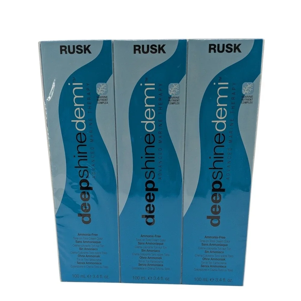Rusk Deepshine Demi Cream Hair Color 7.3G Golden Blonde 3.4oz Lot of 3 NEW